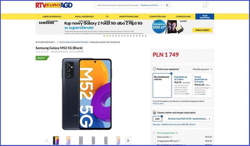 Galaxy M52 5G bất ngờ xuất hiện trước ngày ra mắt với giá hơn 10 triệu