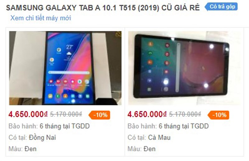 Máy tính bảng cũ giá rẻ