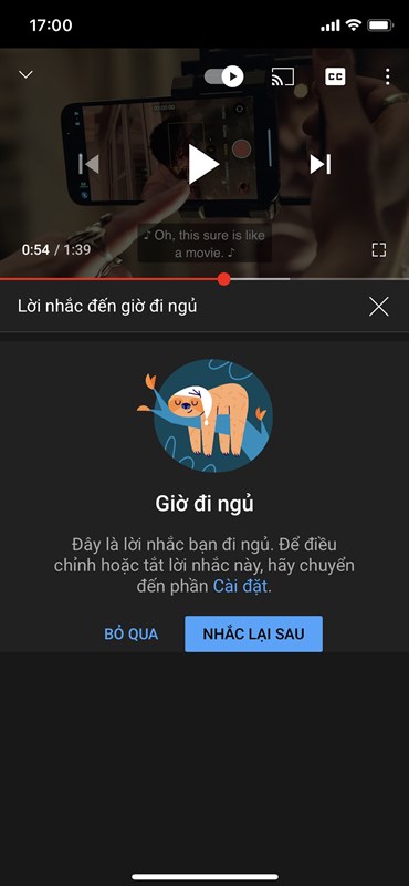 Cách hẹn giờ đi ngủ trên YouTube