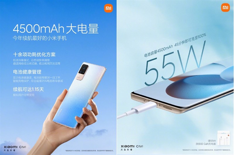 Xiaomi CIVI pin và sạc nhanh Xiaomi CIVI pin và sạc nhanh