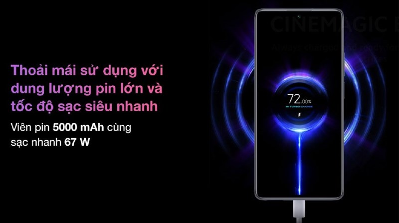 Dung lượng pin lên đến 5.000 mAh, có thể sử dụng liên tục lên đến hơn 6 giờ đồng hồ