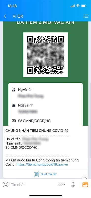 Cách lưu chứng nhận tiêm chủng trên Zalo