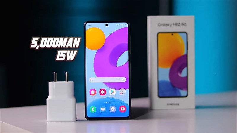 Samsung Galaxy M52 5G đươc trang bị viên pin dung lượng 5.000 mAh Samsung Galaxy M52 5G đươc trang bị viên pin dung lượng 5.000 mAh
