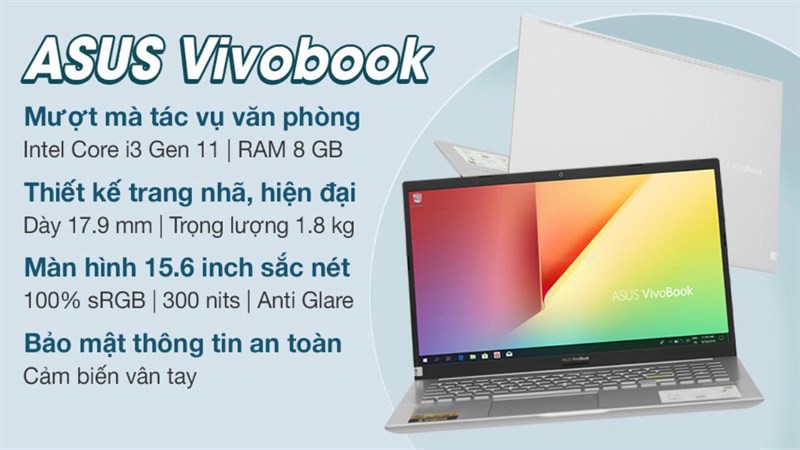 Laptop Asus VivoBook A515EA i3 1115G4/8GB/512GB/Win10 (BN975T)