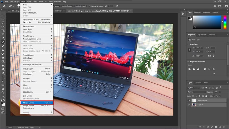gộp Layer trong Photoshop