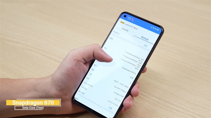 Realme GT Neo2 cấu hình nổi bật với con chip Snapdragon 870. Nguồn: Techie Street. Realme GT Neo2 cấu hình nổi bật với con chip Snapdragon 870. Nguồn: Techie Street.