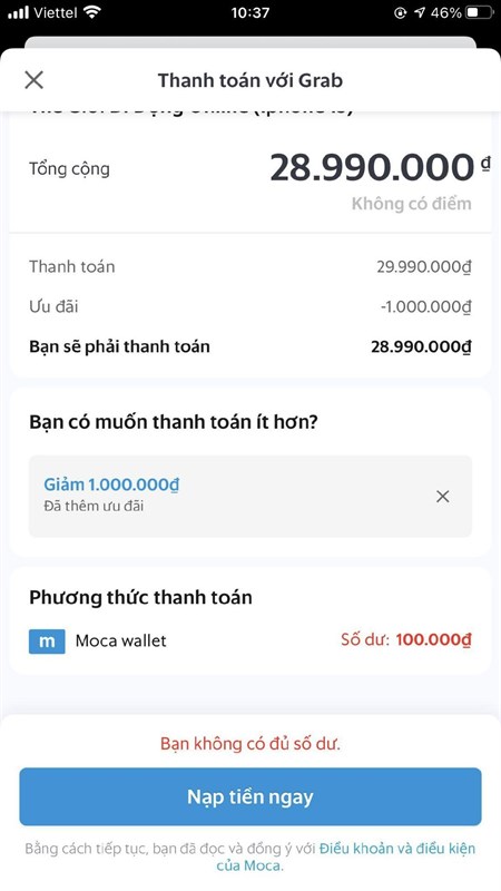 CÁC BƯỚC THANH TOÁN VÍ MOCA CHO IPHONE 13 CÁC BƯỚC THANH TOÁN VÍ MOCA CHO IPHONE 13