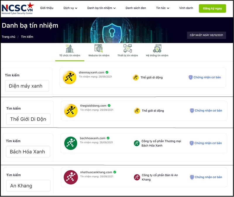 Loạt website thuộc Thế Giới Di Động đạt chứng nhận Tín nhiệm mạng Loạt website thuộc Thế Giới Di Động đạt chứng nhận Tín nhiệm mạng