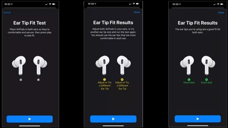 Công nghệ kiểm tra độ kín khít trên AirPods Pro