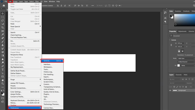 Cách khắc phục lỗi không tạo được file mới trong Photoshop Cách khắc phục lỗi không tạo được file mới trong Photoshop