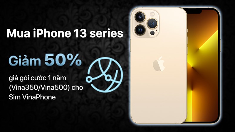 Giảm 50% giá gói cước Vinaphone trả sau khi mua kèm iPhone 13 series Giảm 50% giá gói cước Vinaphone trả sau khi mua kèm iPhone 13 series