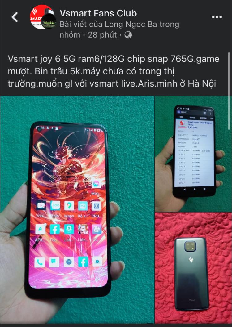 Bài đăng gốc của người bán Vsmart Joy 6. Nguồn: Vật Vờ Studio.