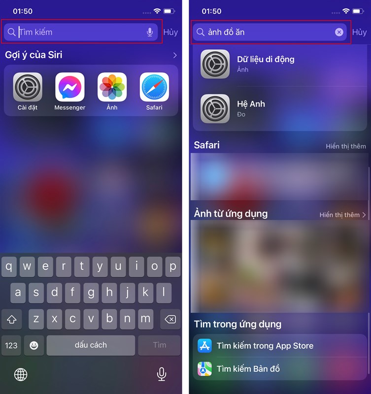 Cách tìm kiếm ảnh bằng Spotlight trên iPhone