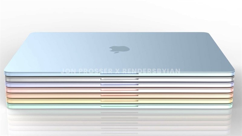 Hình ảnh render màu sắc trên MacBook Air 2022 Hình ảnh render màu sắc trên MacBook Air 2022