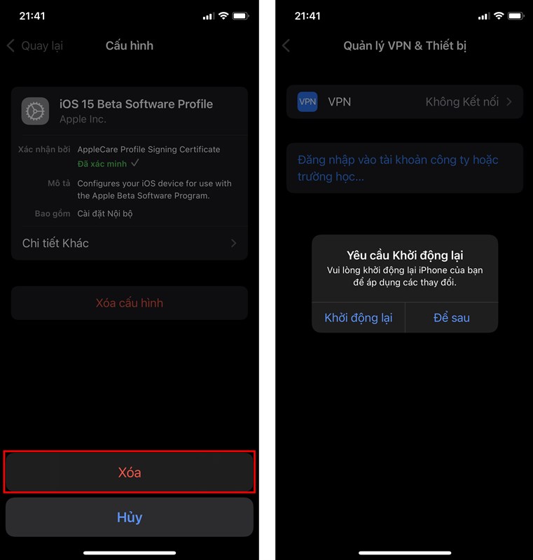Cách cập nhật iOS 15.1 chính thức
