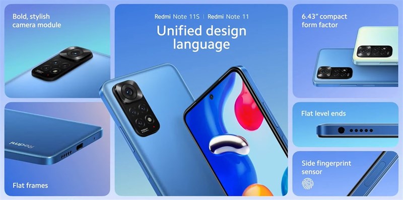 Thiết kế tổng thể của Xiaomi Redmi Note 11. Nguồn: Xiaomi