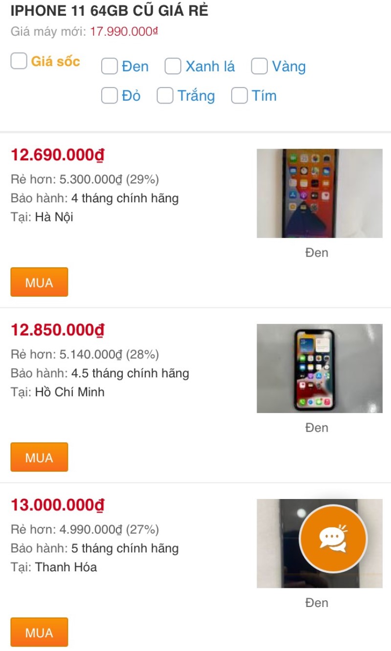 iPhone 11 64GB cũ