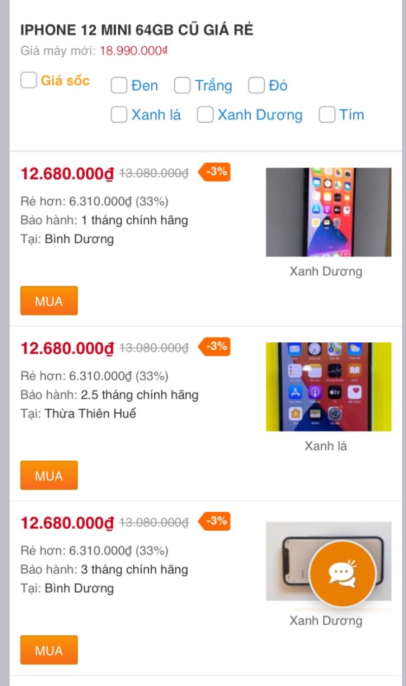 iPhone 12 mini 64GB cũ