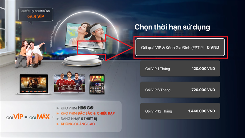 Các bước kích hoạt gói VIP 