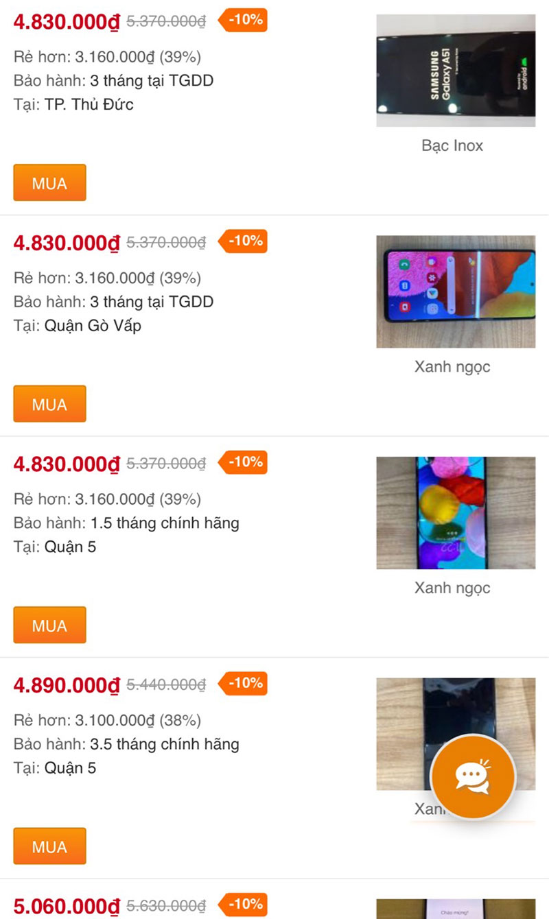 Rẻ hơn máy mới đến 39%, vậy Samsung Galaxy A51 cũ giá bao nhiêu? Rẻ hơn máy mới đến 39%, vậy Samsung Galaxy A51 cũ giá bao nhiêu?