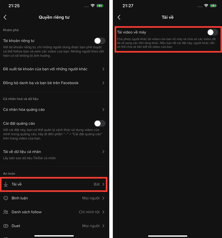 Cách tắt chế độ lưu video trên TikTok