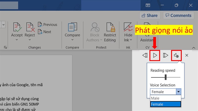 Cách bật tính năng giọng nói ảo để đọc lại văn bản trong Word 365