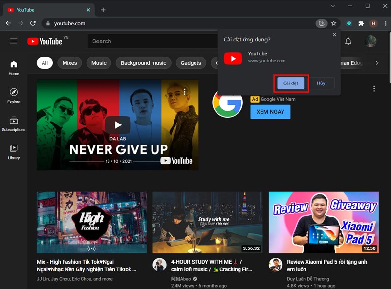 Cách cài đặt YouTube trên Windows 11