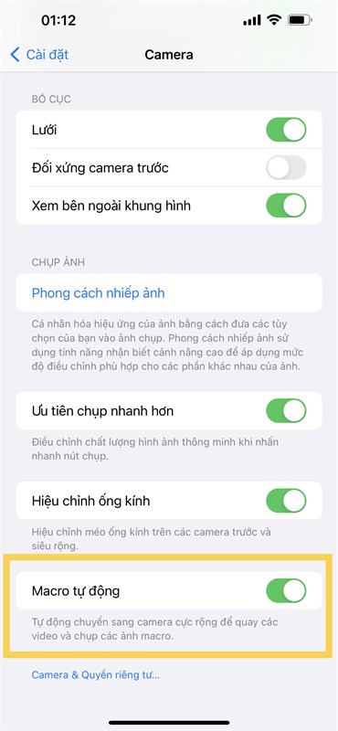 Bạn có thể tắt tính năng tự động chụp ảnh macro trên iPhone 13 Pro Max trong phần cài đặt của máy. Bạn có thể tắt tính năng tự động chụp ảnh macro trên iPhone 13 Pro Max trong phần cài đặt của máy.