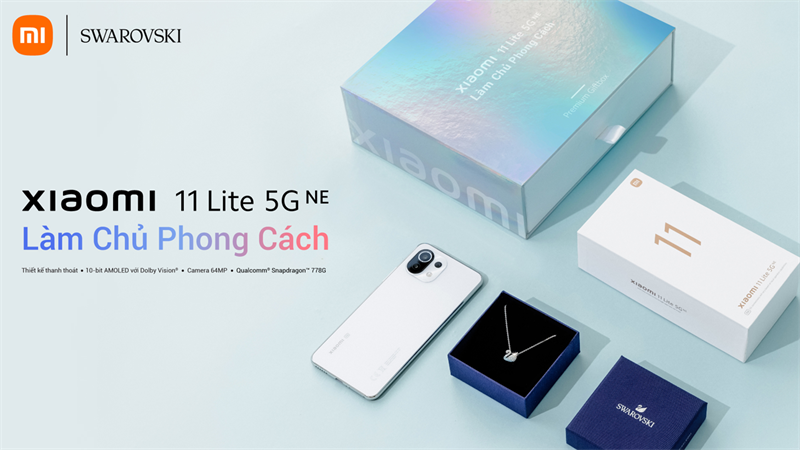 Đặt trước Xiaomi 11 Lite 5G NE Swarovski: Quà gần 3 triệu, trả góp 0%