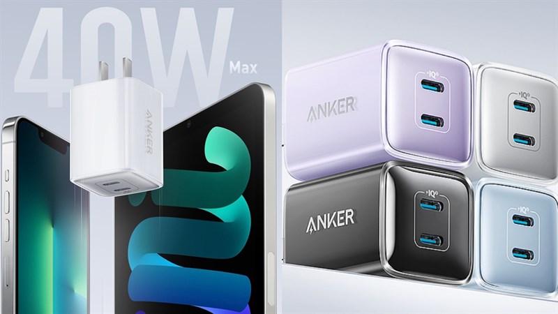 Anker ra mắt củ sạc mini 40W có cổng USB-C kép, sạc đầy pin iPhone 13 Pro Max trong 1 giờ 35 phút, giá hợp túi tiền Anker ra mắt củ sạc mini 40W có cổng USB-C kép, sạc đầy pin iPhone 13 Pro Max trong 1 giờ 35 phút, giá hợp túi tiền