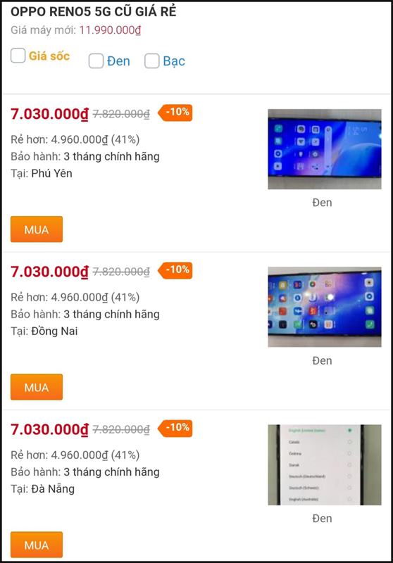 Điện thoại OPPO cũ giảm đến 30%, tha hồ lựa chọn từ giá rẻ đến cao cấp 55g