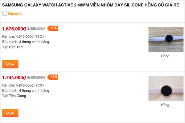 Chỉ từ 1.7 triệu đã có thể sở hữu Galaxy Watch Active 2 cũ giảm sốc