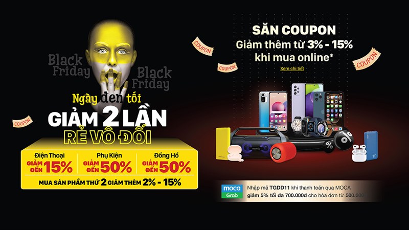 Black Friday Thế Giới Di Động 2021: Giảm sốc đến 50%, mua 2 giảm thêm Black Friday Thế Giới Di Động 2021: Giảm sốc đến 50%, mua 2 giảm thêm
