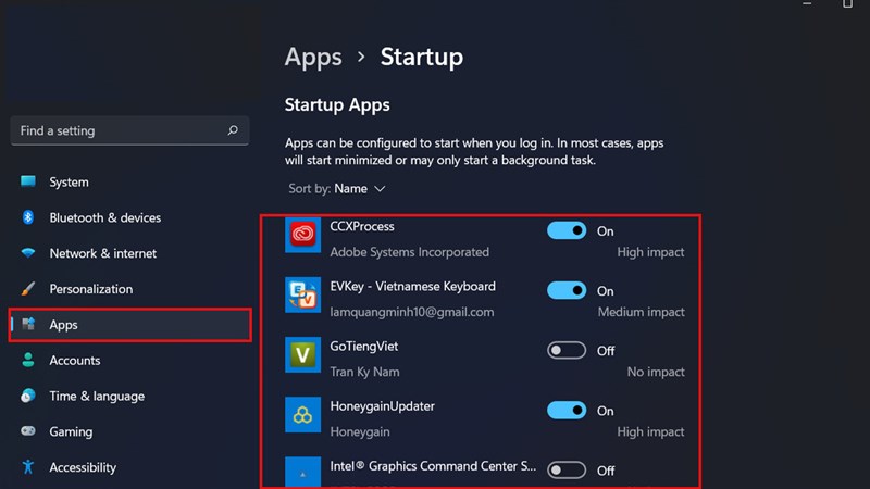 cách tắt ứng dụng khởi động cùng Windows 11 cách tắt ứng dụng khởi động cùng Windows 11