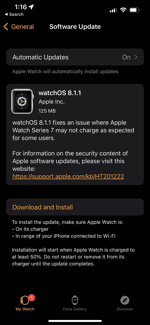 Apple phát hành phiên bản watchOS 8.1.1: Sửa lỗi ‘sạc không như mong đợi’ cho đồng hồ Apple Watch Series 7