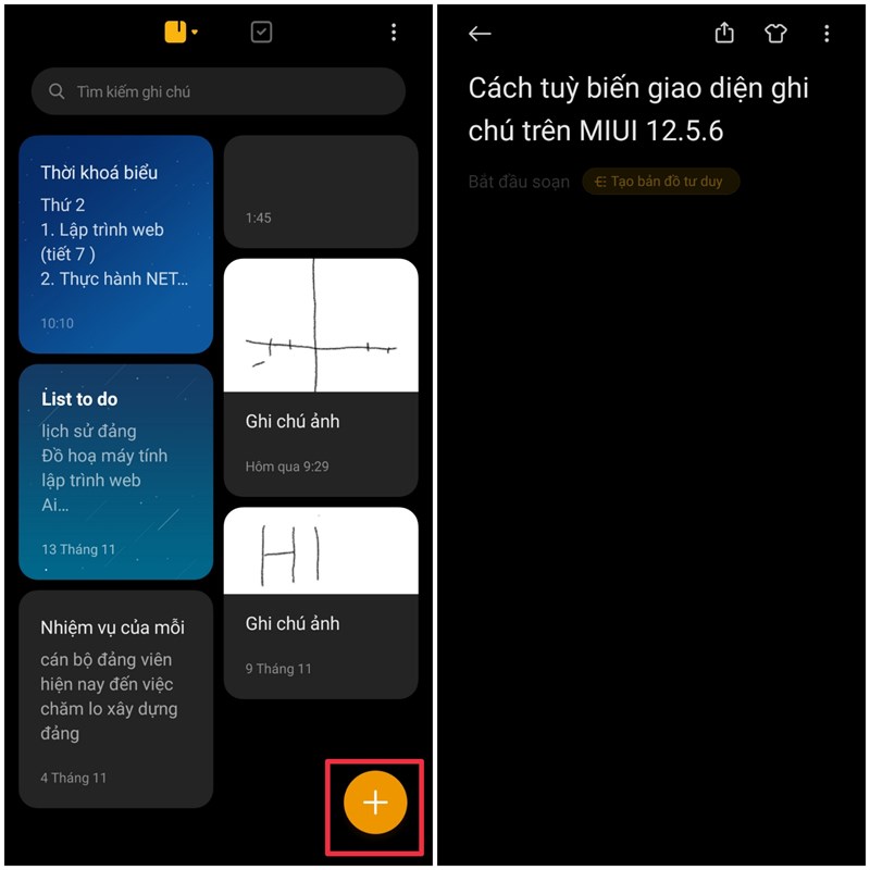 Cách tùy biến giao diện ứng dụng Ghi chú trên MIUI 12.5.6