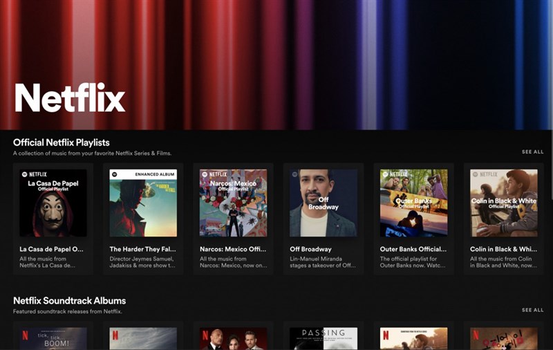 Spotify kết hợp với Netflix ra mắt Netflix Hub 