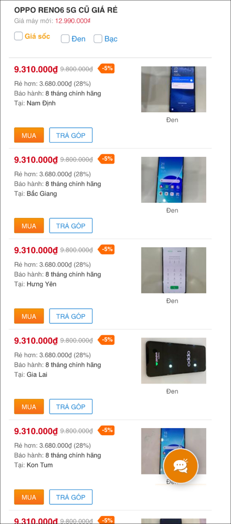 OPPO Reno6 5G cũ OPPO Reno6 5G cũ