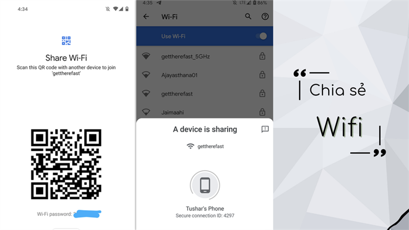 Tính năng chia sẻ Wifi