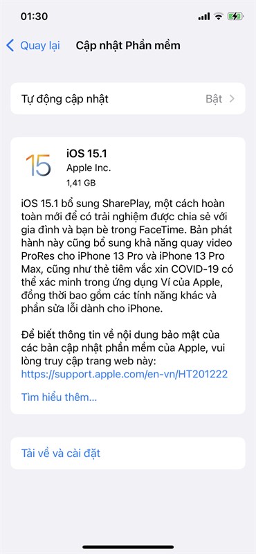 Bản cập nhật iOS mới nhất