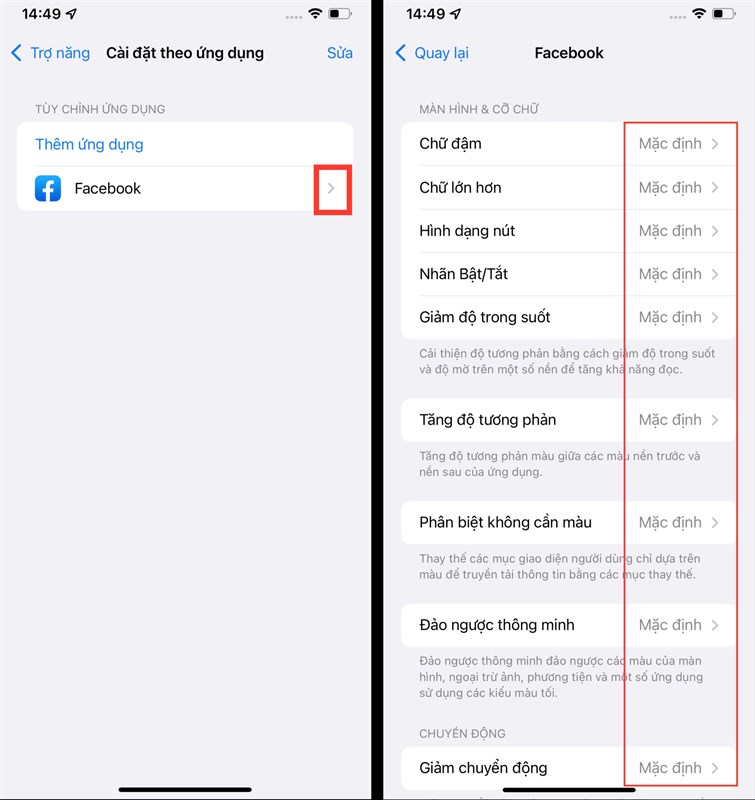 Cách thiết lập cài đặt trợ năng cho từng ứng dụng trên iOS 15 Cách thiết lập cài đặt trợ năng cho từng ứng dụng trên iOS 15