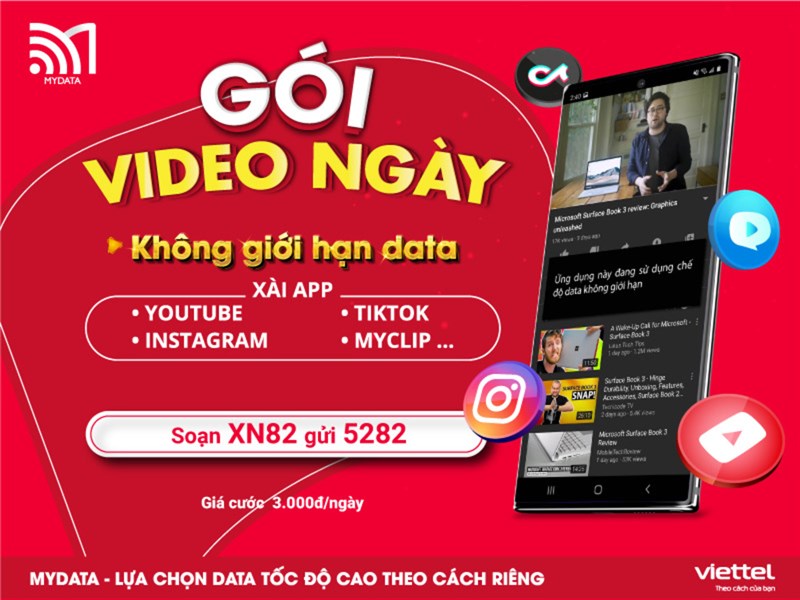 Cách đăng ký 4G Viettel ngày theo nhóm ứng dụng thông qua App MyData