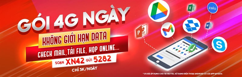 Cách đăng ký 4G Viettel ngày theo nhóm ứng dụng thông qua App MyData