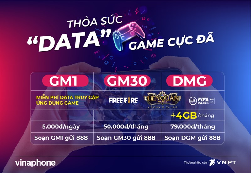 Chơi thả ga không lo hết dung lượng với gói Data IP Game của Vinaphone