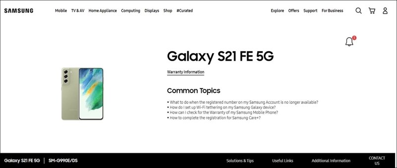 Samsung chính thức đăng tải hình ảnh Galaxy S21 FE