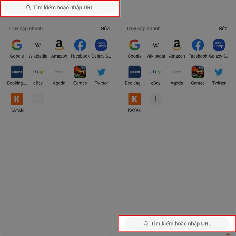 di chuyển thanh địa chỉ xuống dưới màn hình trên Samsung Internet Browser di chuyển thanh địa chỉ xuống dưới màn hình trên Samsung Internet Browser
