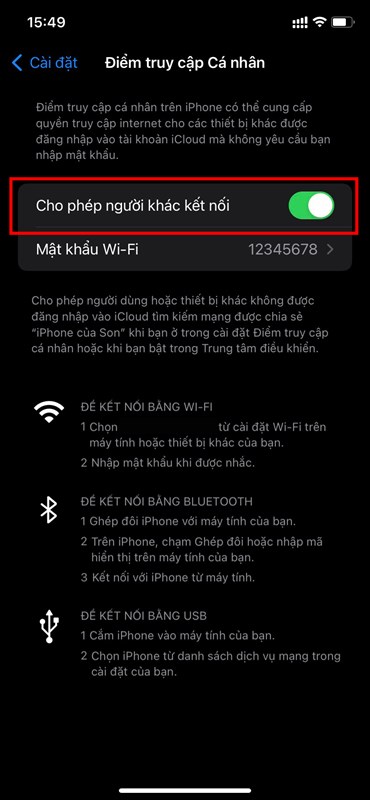 Hướng dẫn cách phát WiFi trên iPhone 12