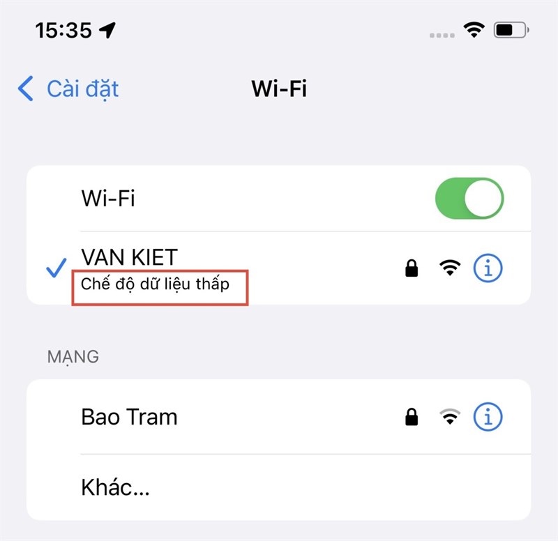 Cách sử dụng chế độ dữ liệu thấp mạng Wi-Fi trên iPhone Cách sử dụng chế độ dữ liệu thấp mạng Wi-Fi trên iPhone