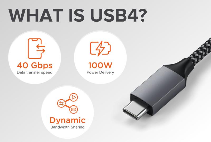 USB 4 có khả năng chia sẻ băng thông giữa tín hiệu video và truyền dữ liệu tối ưu. USB 4 có khả năng chia sẻ băng thông giữa tín hiệu video và truyền dữ liệu tối ưu.