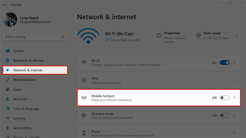 Cách phát Wifi trên Windows 11